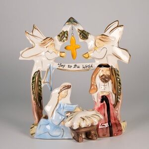 Blue Sky NATIVITY JOY TO THE WORLD TEALIGHT HOLDER